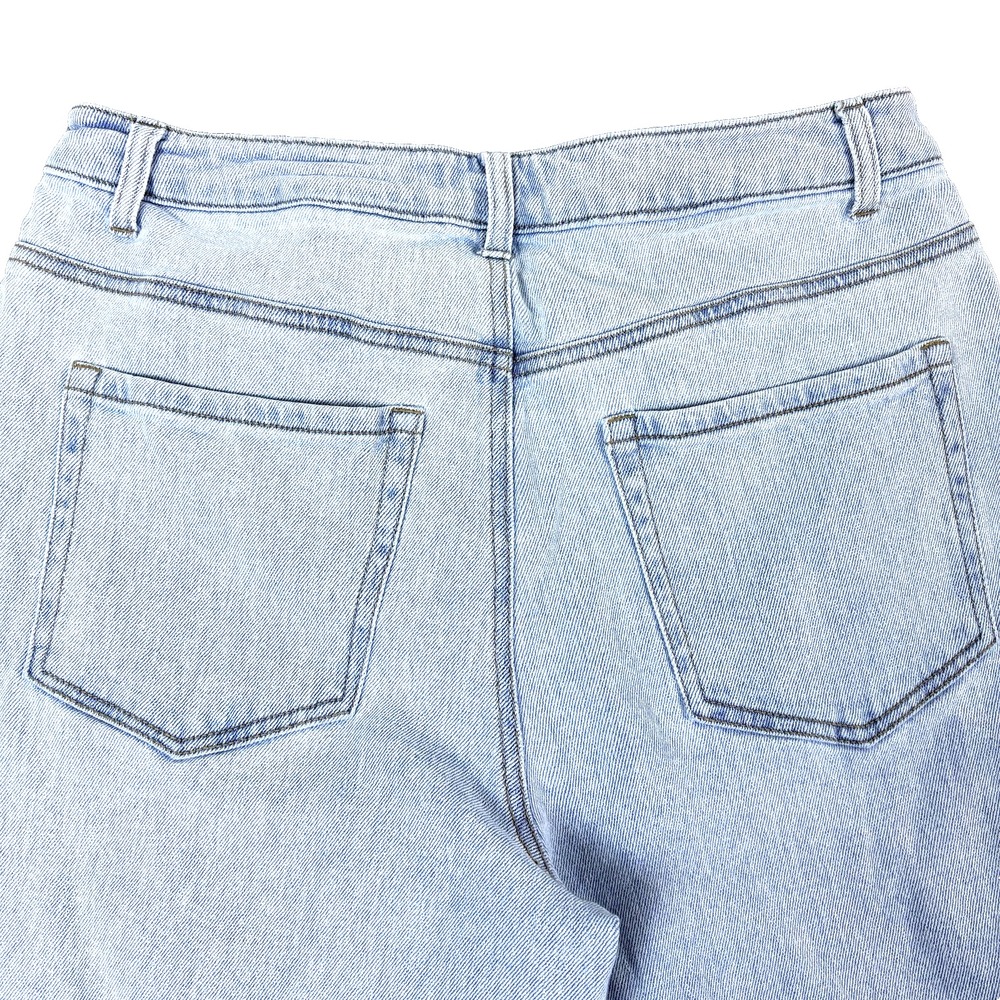 SO Womens Wide Leg Cropped Denim Jeans Raw Hem Light Wash‎ Size 13 31W - Picture 6 of 16